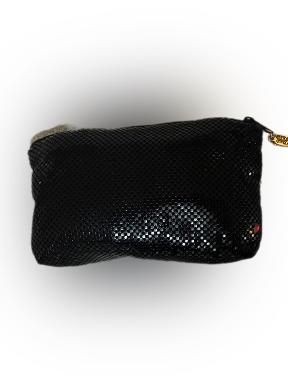 Whiting & Davis EUC Vintage  Black Sequin Clutch Pouch -rhinestones. .